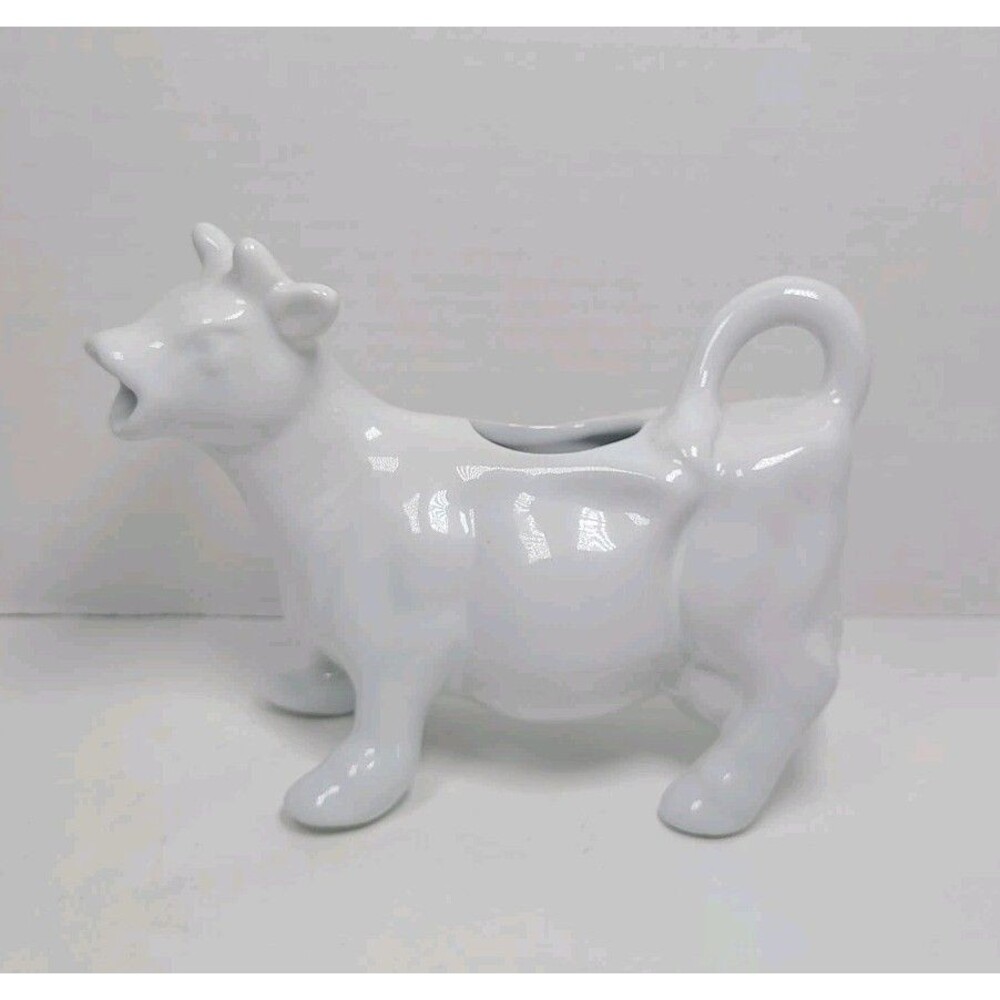 Vintage White Porcelain Cow Creamer Pitcher